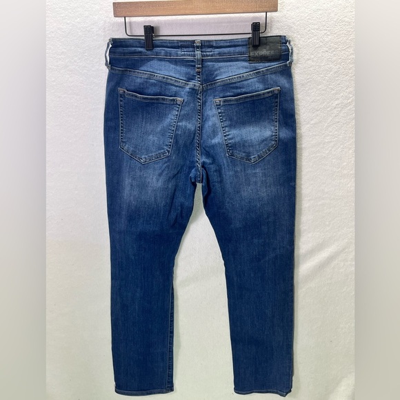 Express Classic Straight Hyper Stretch Jeans Mens 31/30 Blue Denim Pants 1820 - Picture 7 of 9